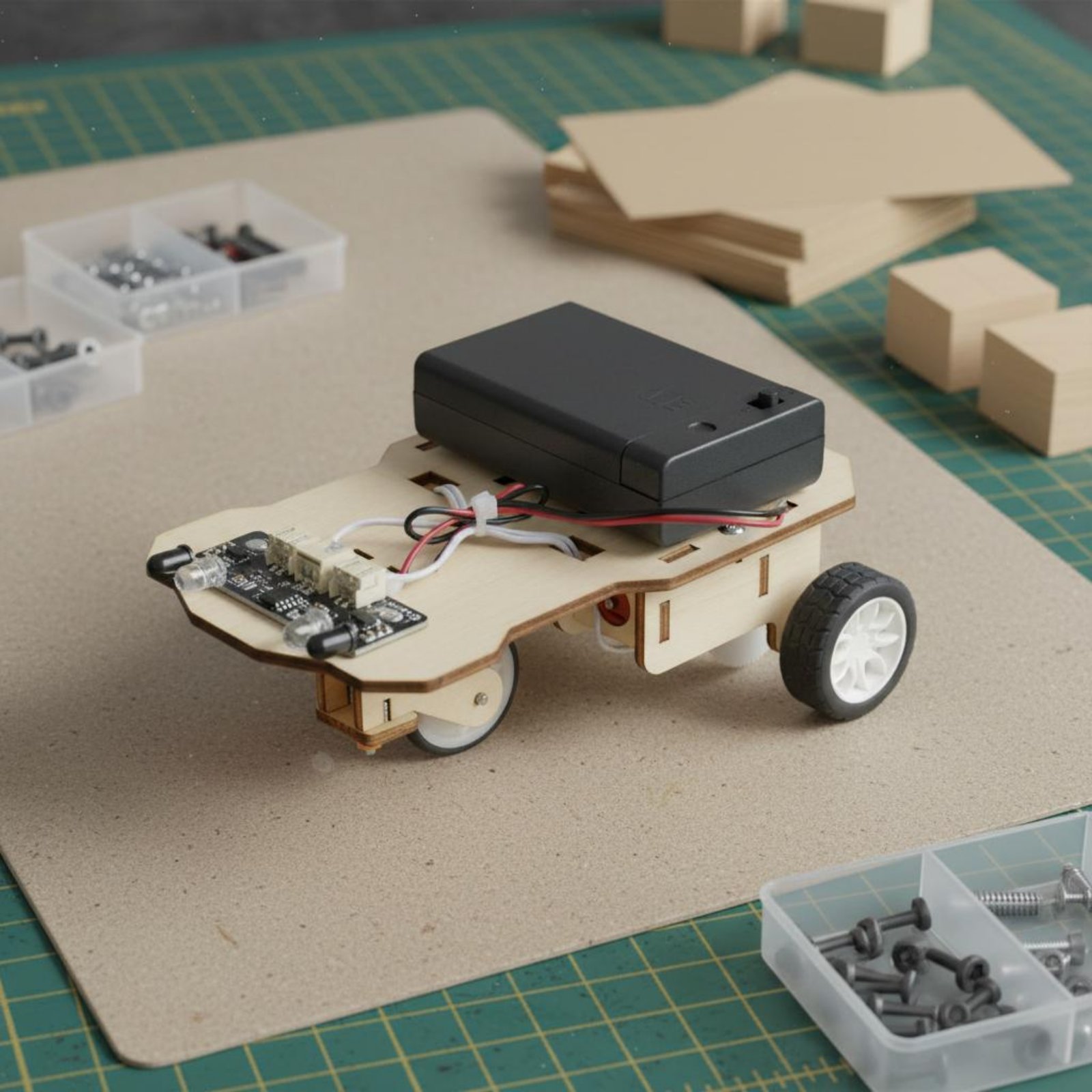 Science Robotics - Деревянный интеллектуальный набор для сборки автомобиля: