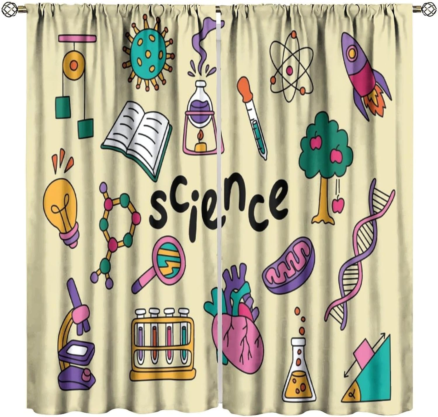 Шторы на научную тематику, 2 ш – обзор и цена Science Nursery
